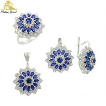 Gümüş zirkon taşlı set